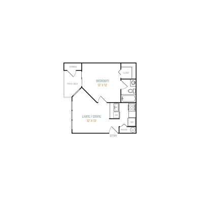 the floor plan for a two bedroom apartment at The Lorenzo